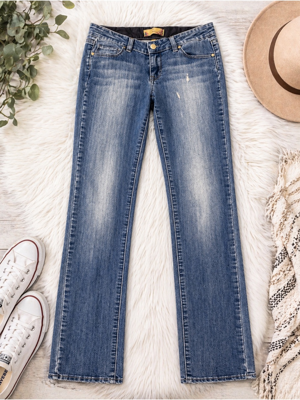 Paige Premium Denim Straight Leg Jeans Size 25 Mid Rise Classic Wash